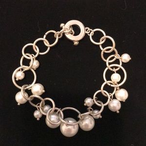 Silver and Pearl Bracelet